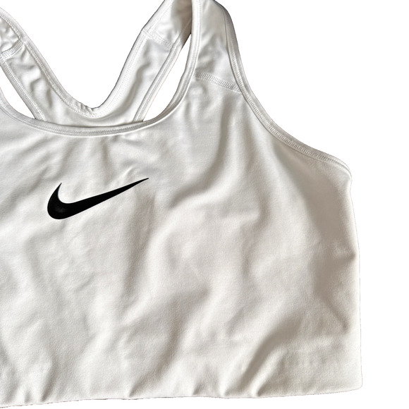 Nike Dri-FIT Sports Bra 2XL White Women's Athletic Fitness Workout Running - Picture 3 of 10